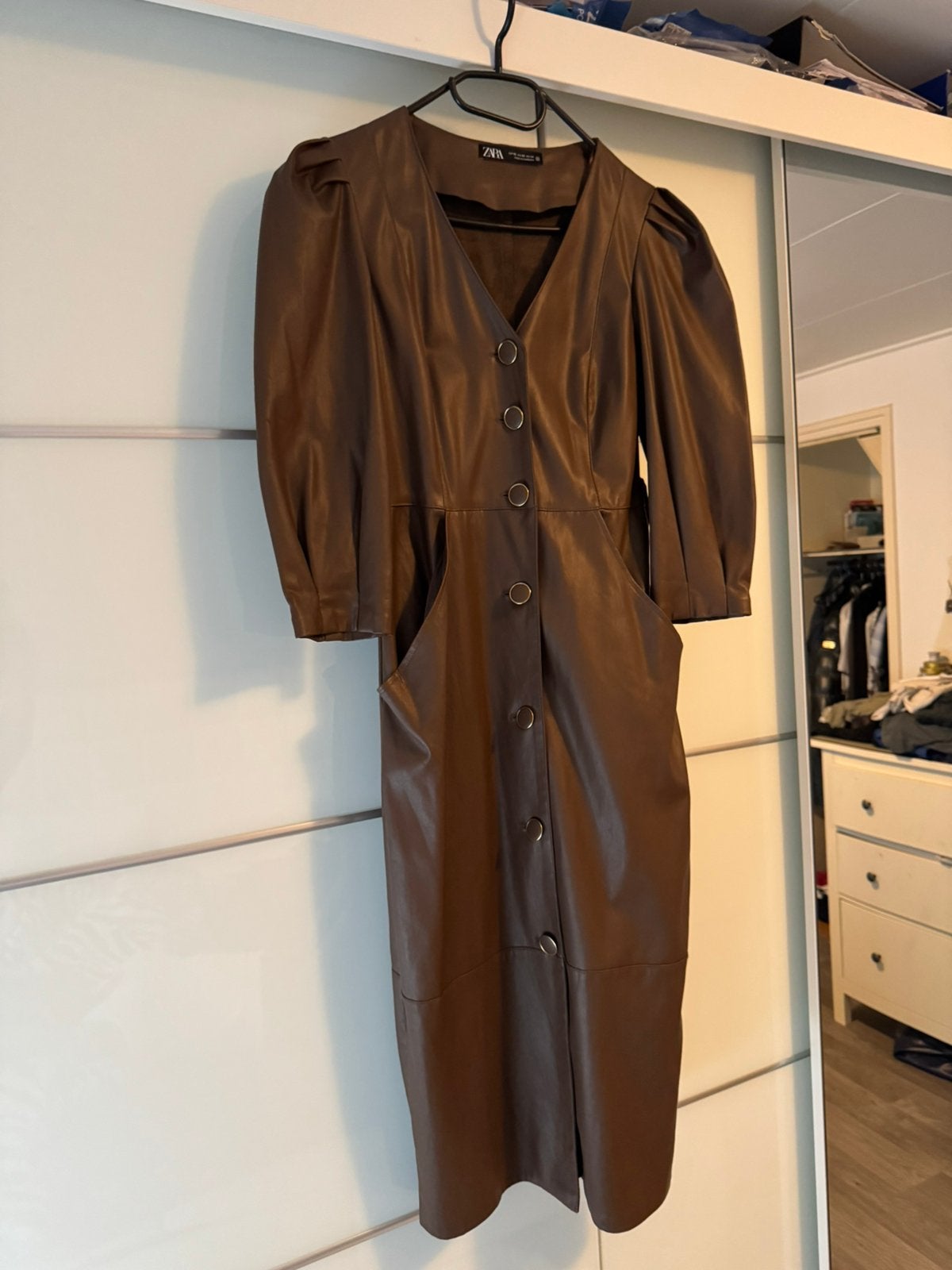Leder jurk, Kleding | Dames, Jumpsuits, Ophalen of Verzenden, Zo goed als nieuw, Maat 34 (XS) of kleiner, Zwart