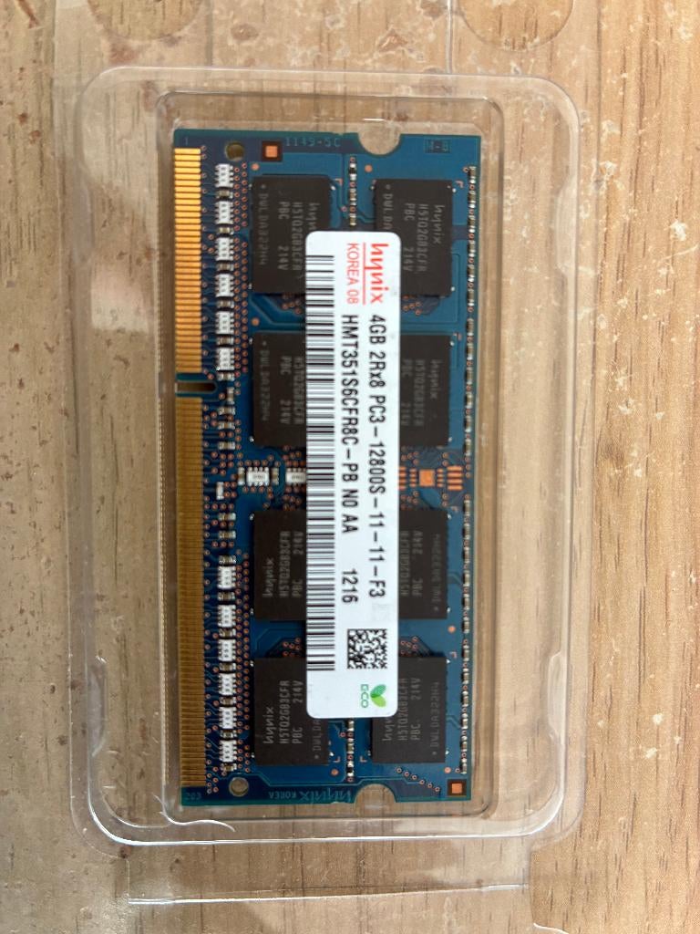 Hynix PC3-12800 4 GB So-Dimm setje, DDR3, Ophalen of Verzenden, Zo goed als nieuw, Laptop