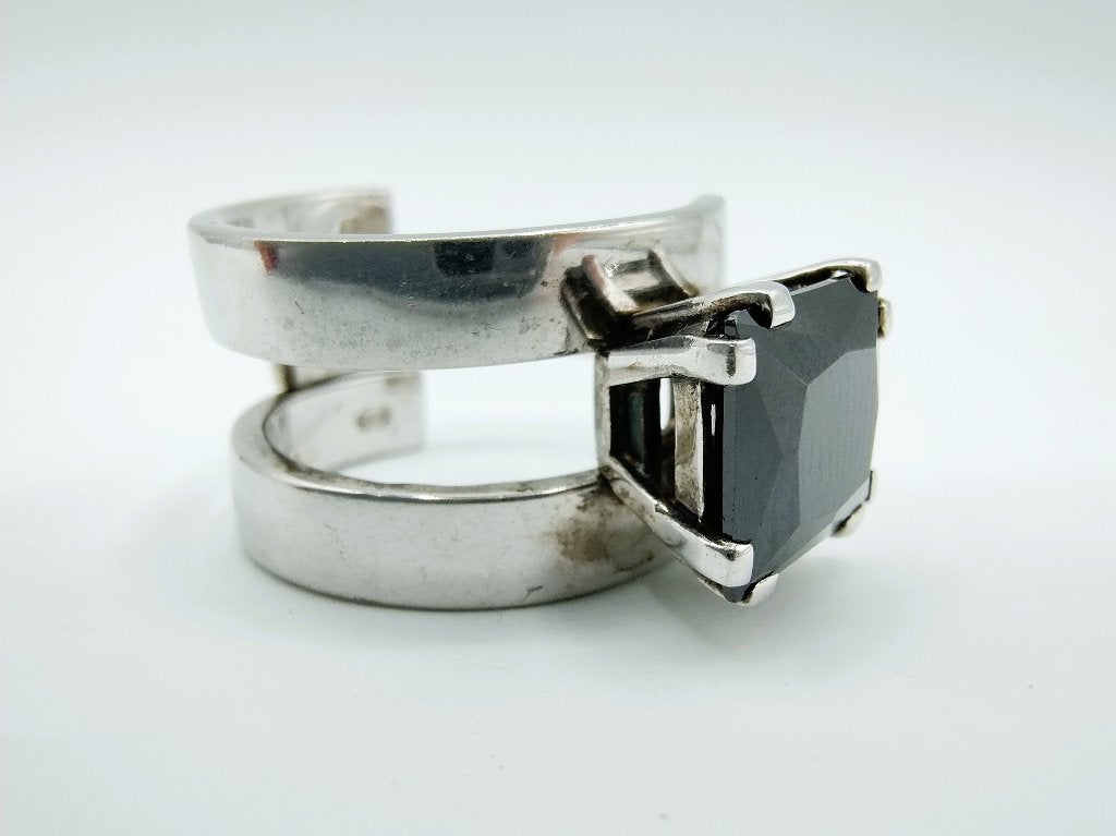 Zware zilveren ring met onyx, EDEN, 20 mm, Gebruikt, Verzenden, Zilverwebsite.nl, Dame of Heer