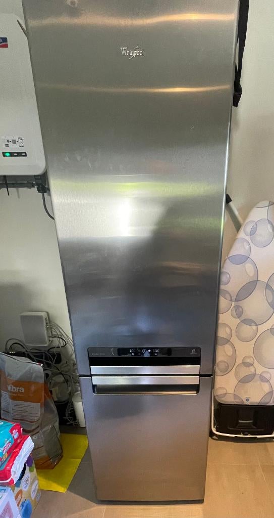Koel- en vriescombinatie (Whirlpool), Gebruikt, Grijs, 150 tot 200 cm, 50 tot 75 cm