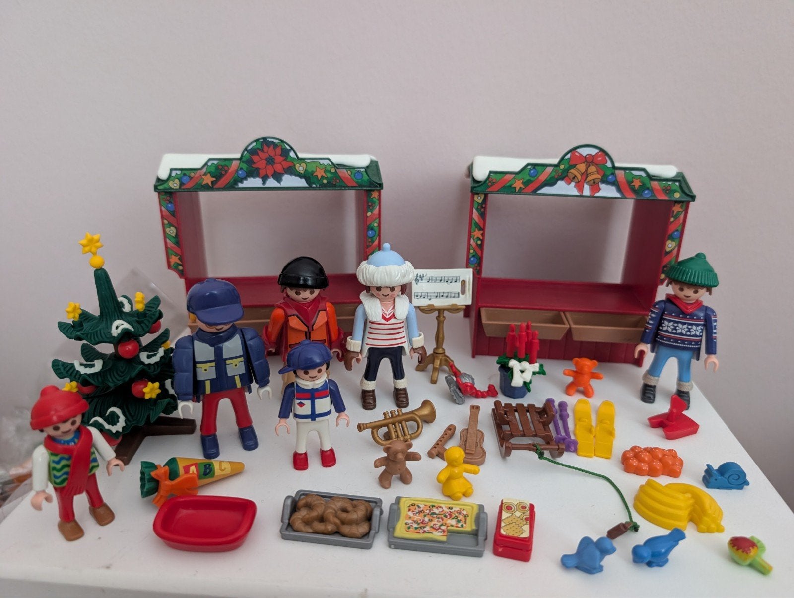 Playmobil Kerstmarkt, kerst kraam, kerstboom, Kinderen en Baby's, Gebouw, Complete set, Ophalen of Verzenden, Zo goed als nieuw