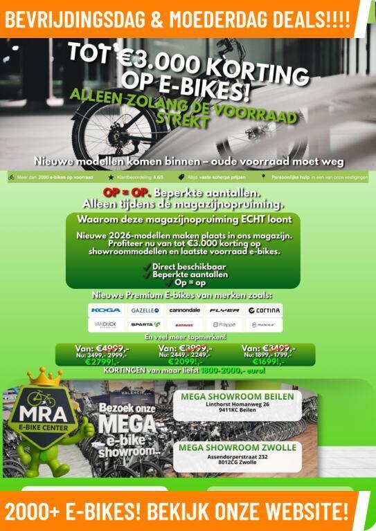 Sparta C-Grid Elektrische fiets met BOSCH midden motor ebike, Sparta, Nieuw, 50 km per accu of meer, Sparta