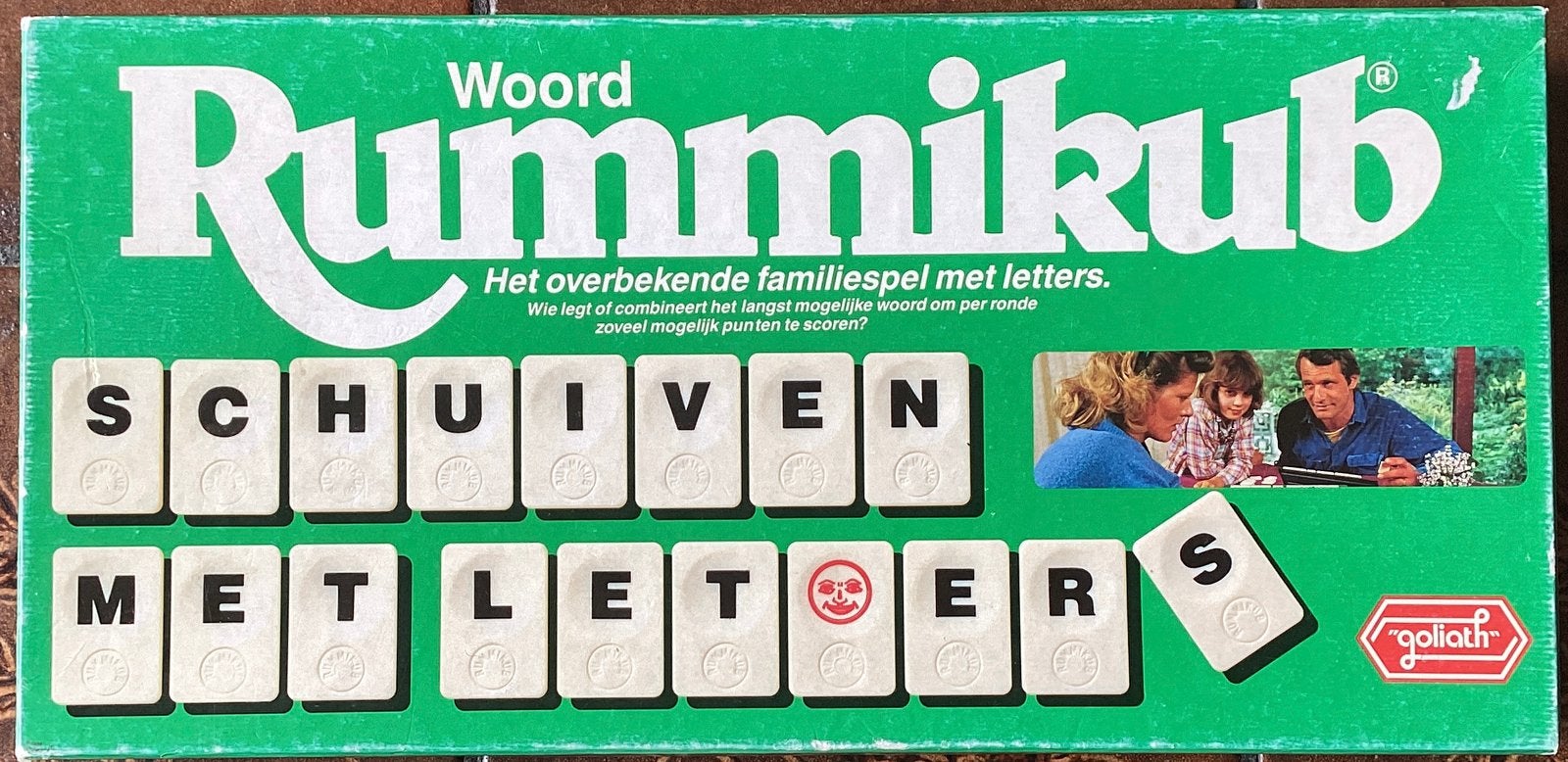 Compleet Woord rummikub met grote stenen, Hobby en Vrije tijd, Ophalen of Verzenden, Zo goed als nieuw