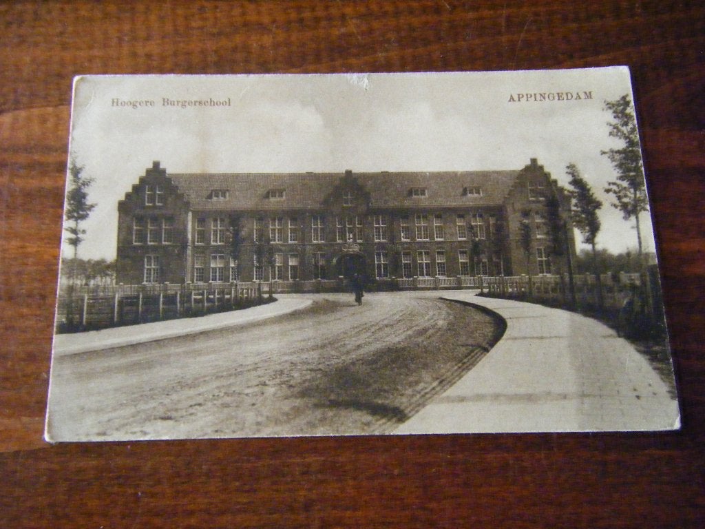 C41 - Appingedam - HBS - School - 1921 - Mooi/Oud, Ophalen of Verzenden, 1920 tot 1940, Groningen