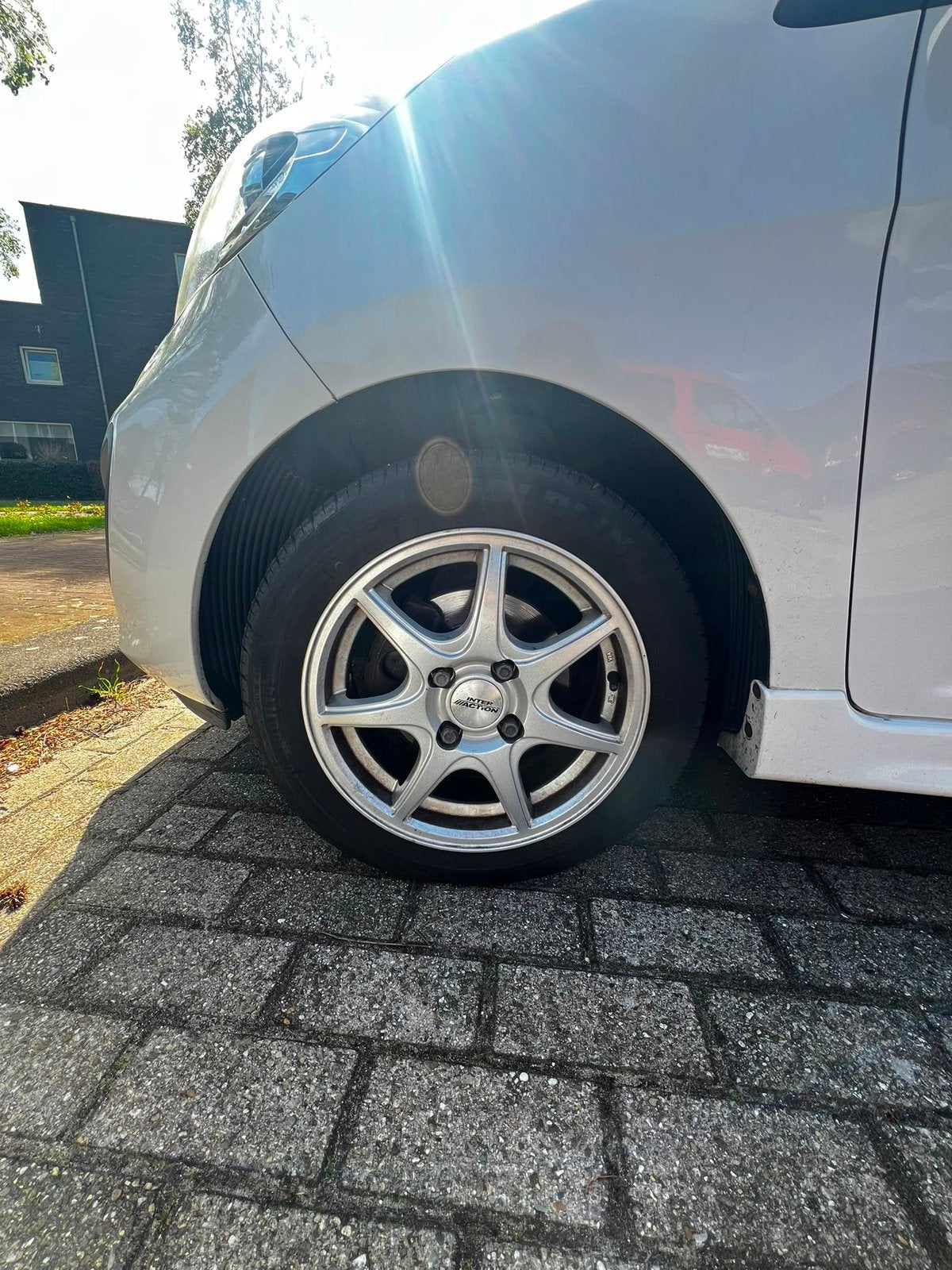 Kia picanto 14 inch velgen met 2 goede 165-60-14 zomerbanden, Auto diversen, Wieldoppen, Ophalen, Gebruikt