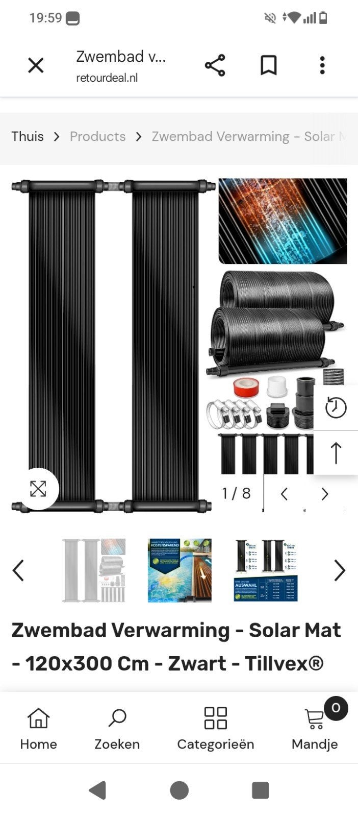 Solar zwembad verwarming 300x120 zgan, Tuin en Terras, Overige typen, Onbekend, Ophalen of Verzenden, Zo goed als nieuw