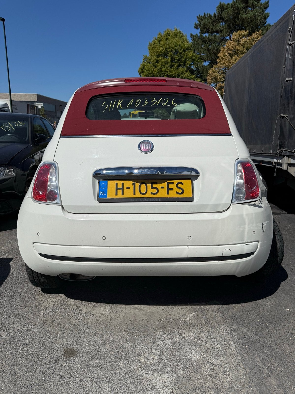 Fiat 500 schadeauto - Ideaal voor onderdelen of herstel, Ophalen of Verzenden, Wit, Hatchback, Fiat