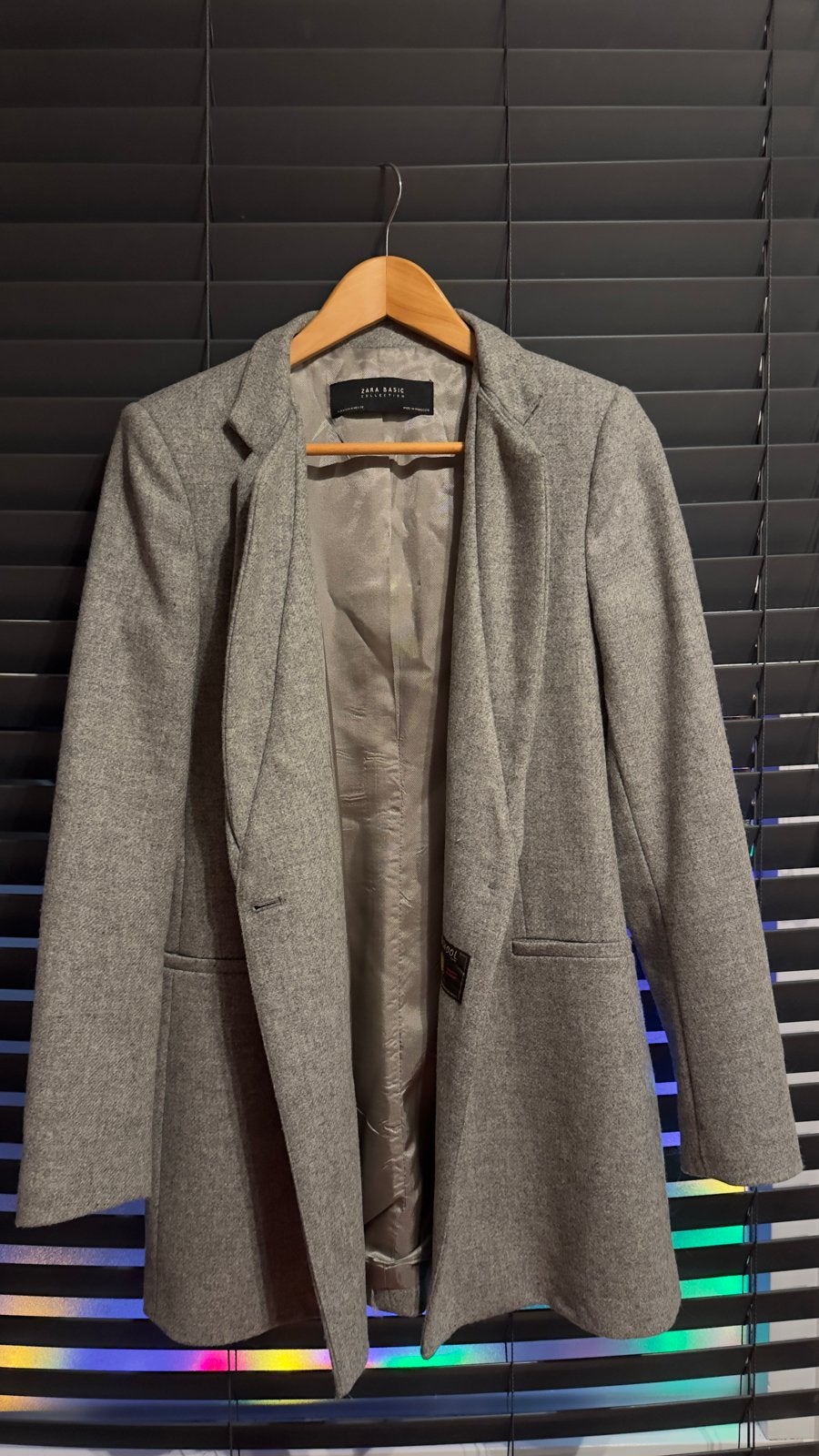 Zara Basic Collection Grijs Lamswol Jasje Maat M, Ophalen of Verzenden, Zo goed als nieuw, Maat 38/40 (M), Grijs