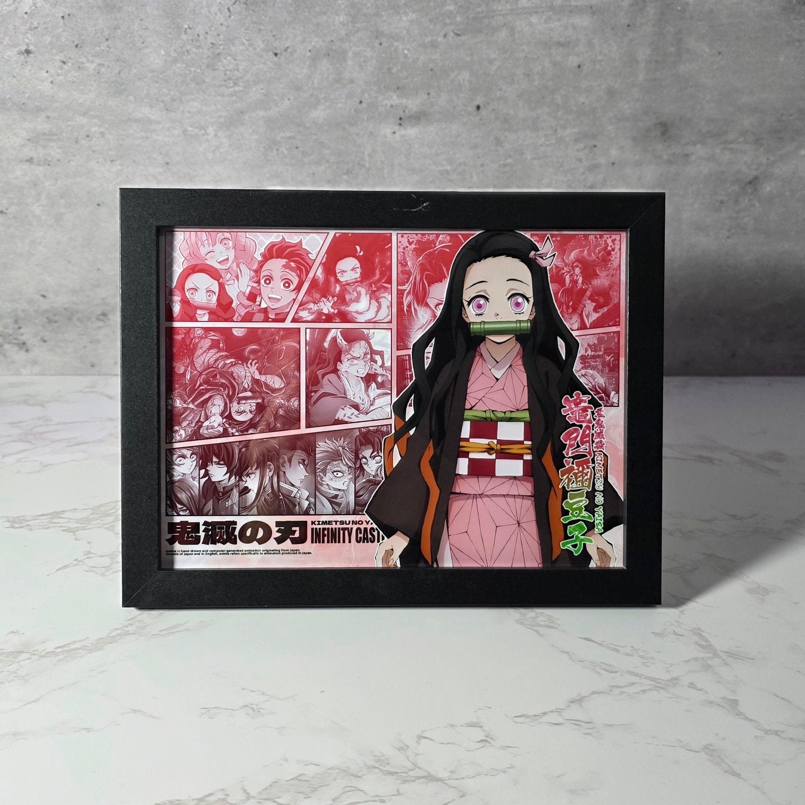 Demon Slayer: Nezuko Kamado Ingelijste Poster 22x17cm, Met lijst, A4 of kleiner, Rechthoekig Liggend, Nieuw