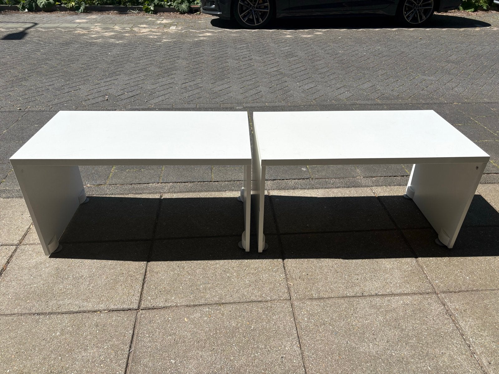 Stuva witte bankjes/tafeltjes, Ophalen, Overige materialen, Gebruikt, 50 tot 100 cm