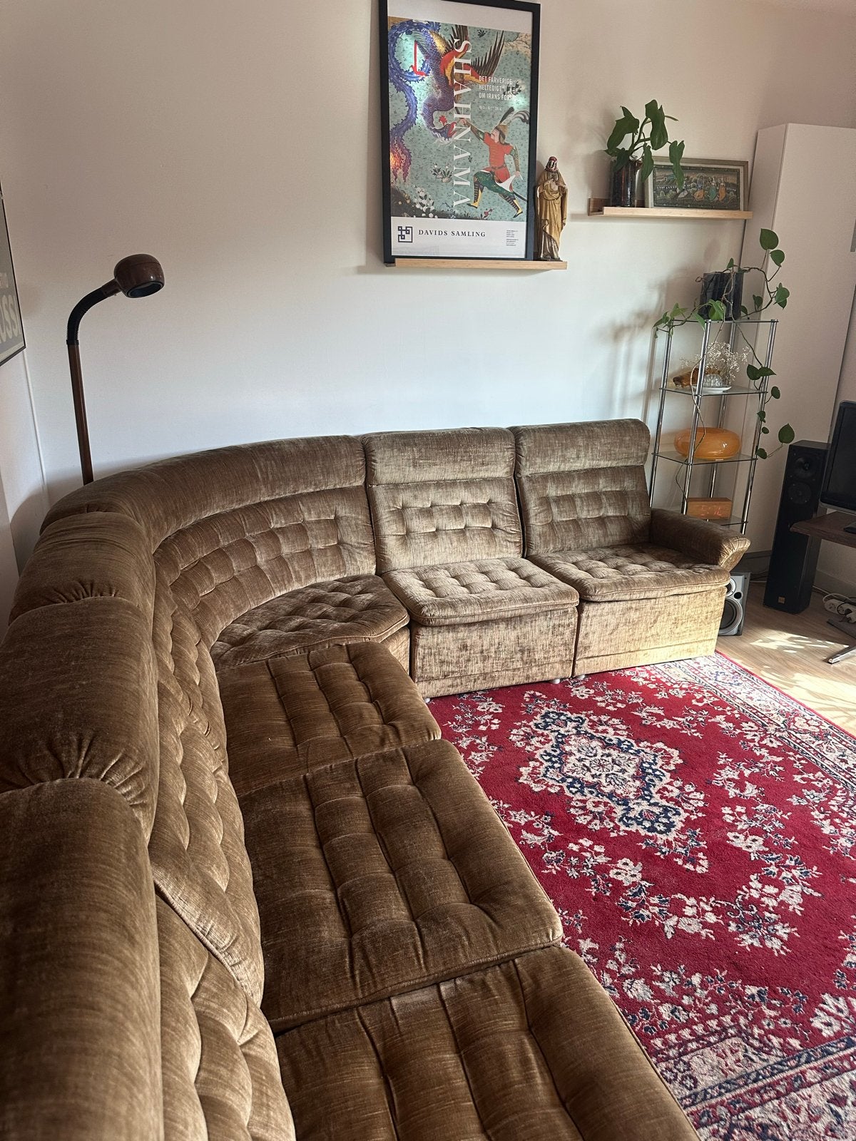 Vintage Modulaire Elementenbank, Ophalen, Gebruikt, 100 tot 125 cm, Hoekbank