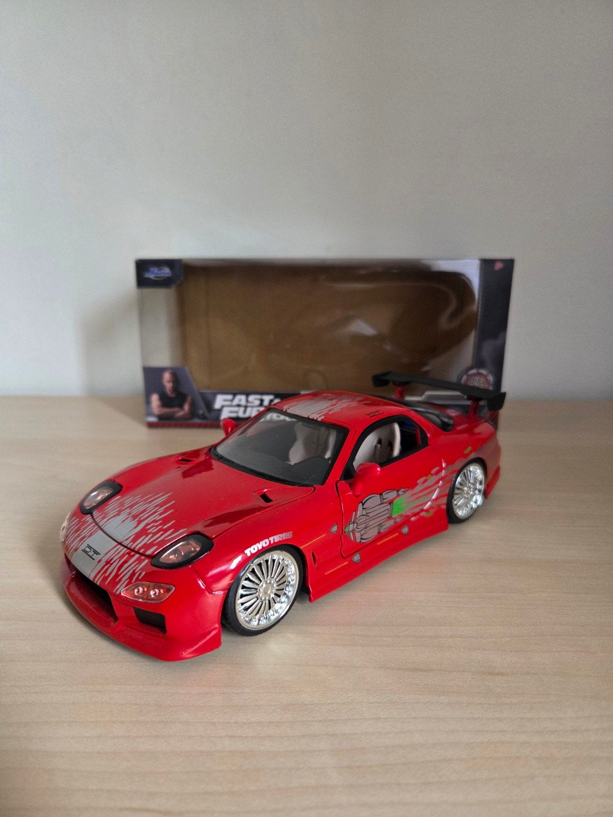 Fast & Furious Mazda RX-7 Diecast Model - Rood, Ophalen of Verzenden, Zo goed als nieuw, Auto, Overige merken