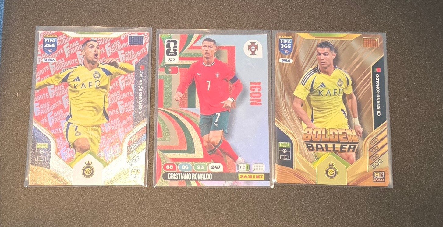 3 panini kaarten Cristiano Ronaldo, Ophalen of Verzenden
