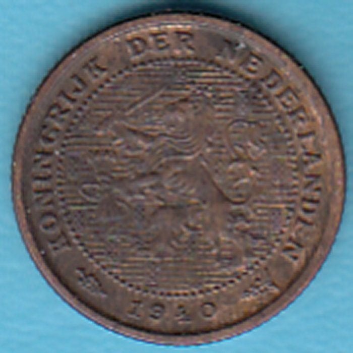 Nederland halve cent 1940 Wilhelmina in munthouder, Postzegels en Munten, Munten | Nederland, Ophalen of Verzenden, Koningin Wilhelmina
