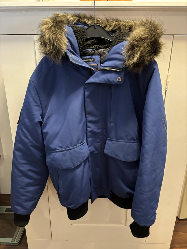 Superdry Everest Explorer Winterjas Maat L Blauw, Ophalen of Verzenden, Zo goed als nieuw, Maat 52/54 (L), Blauw