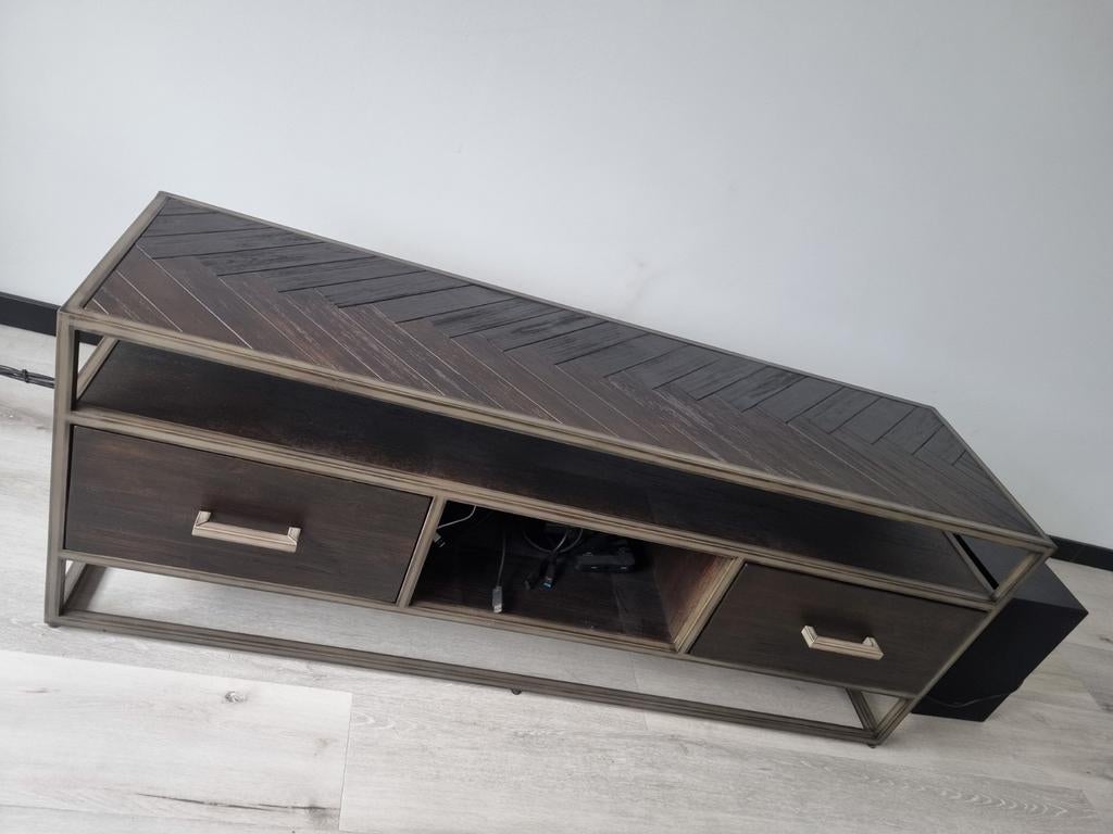 TV-Meubel, Ophalen, Eikenhout, Zo goed als nieuw, Minder dan 100 cm