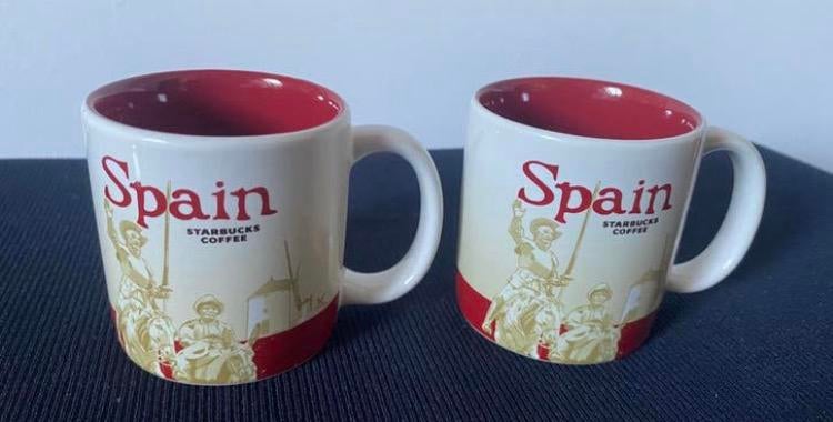 2 Espresso mokjes Spain (Spanje) van Starbucks. Hoogte 6 cm., Ophalen, Overige stijlen, Kop(pen) en/of Schotel(s), Glas