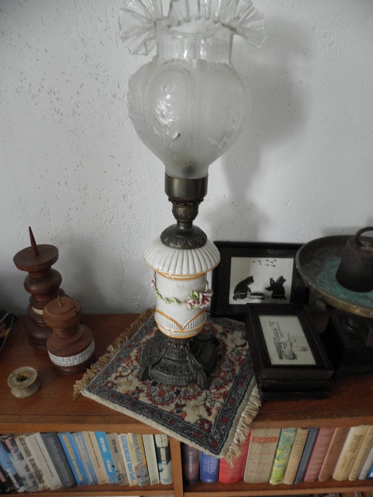 Antieke Schemerlamp / 62 cm Hoog, Antiek en Kunst, Ophalen of Verzenden