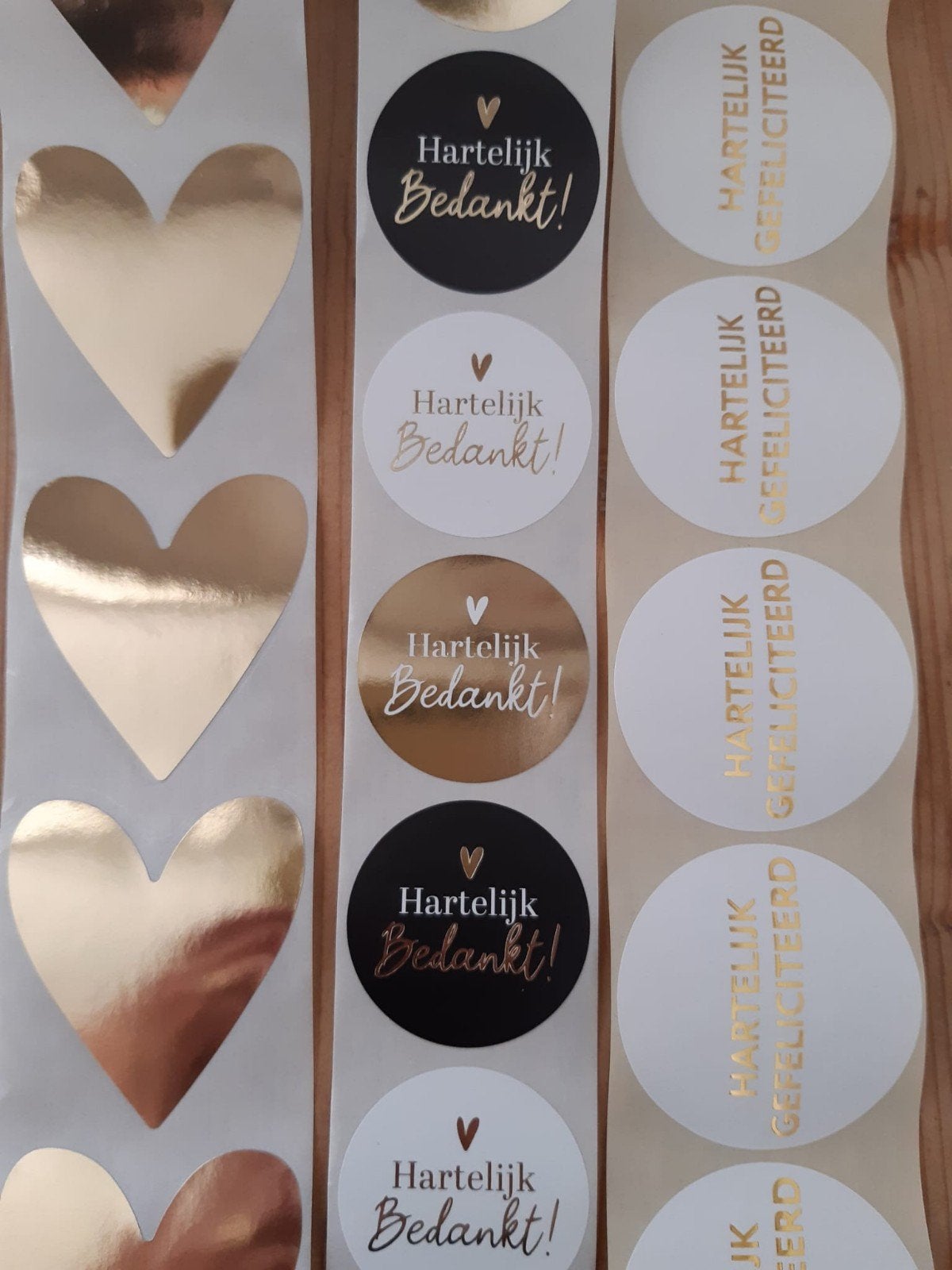 60 Bedankt en Gefeliciteerd Stickers - Goudfolie, Ophalen of Verzenden, Nieuw, Overige typen
