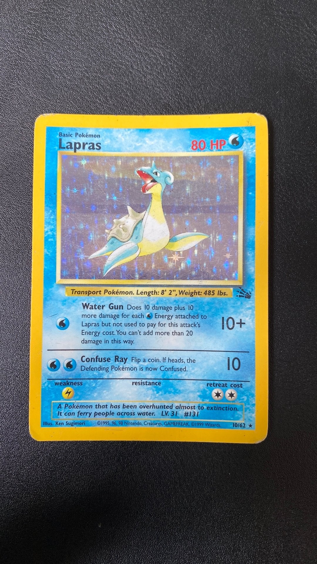 Pokemon lapras 10/62 fossil holo, Verzenden, Gebruikt, Losse kaart