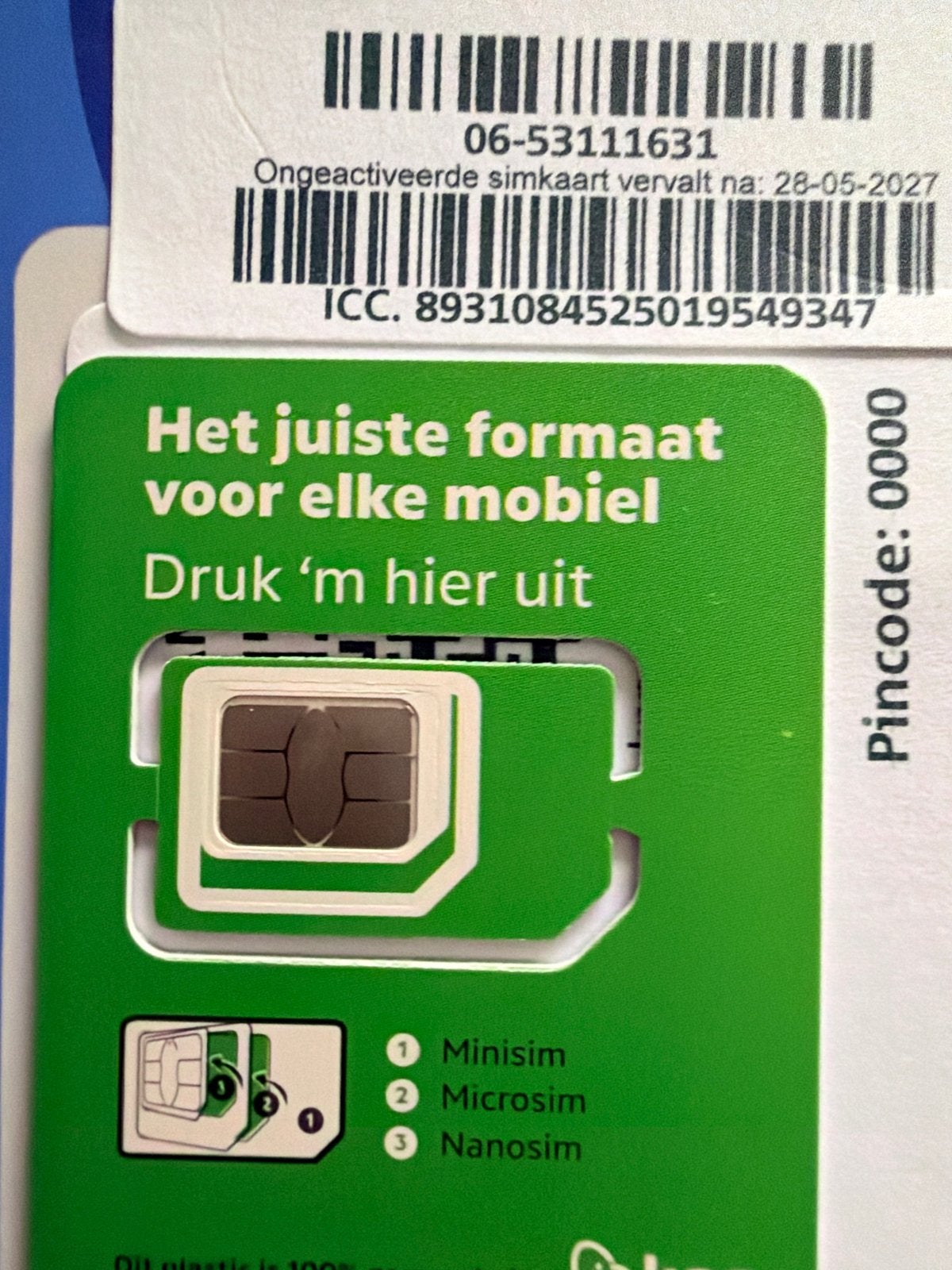 Makkelijk 06 nummer kpn 06 53111631, Verzenden, Nieuw, Overige providers, Simkaart