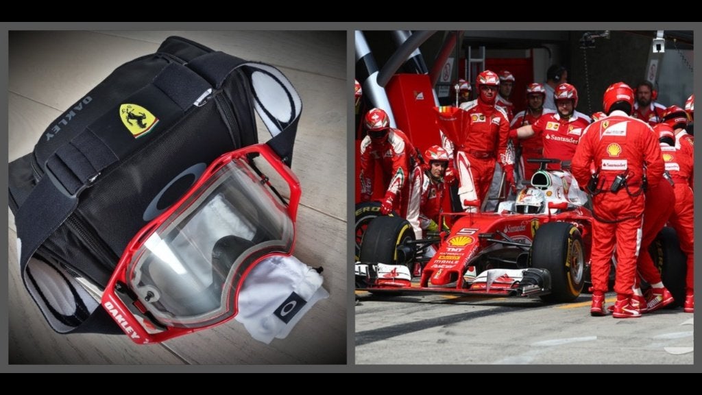 FERRARI OAKLEY PIT STOP MECHANICS SAFETY GLASSES BRIL SKI, Overige merken, Gebruikt, Ophalen of Verzenden, Skiën