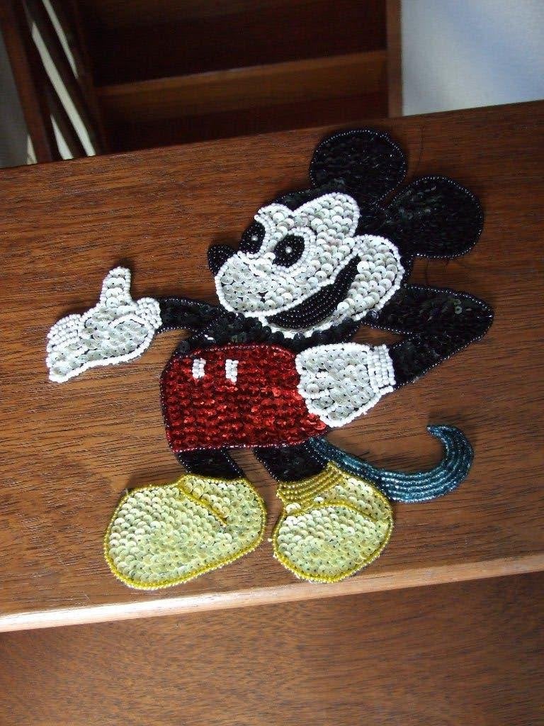 Apllicatie met glitters Mickey Mouse, Verzamelen, Disney, Ophalen of Verzenden, Mickey Mouse, Nieuw, Beeldje of Figuurtje