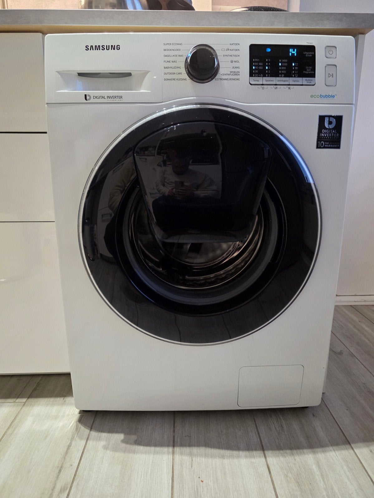 Defecte Samsung wasmachine - Voor onderdelen of reparatie, Witgoed en Apparatuur, 1200 tot 1600 toeren, Energieklasse A of zuiniger