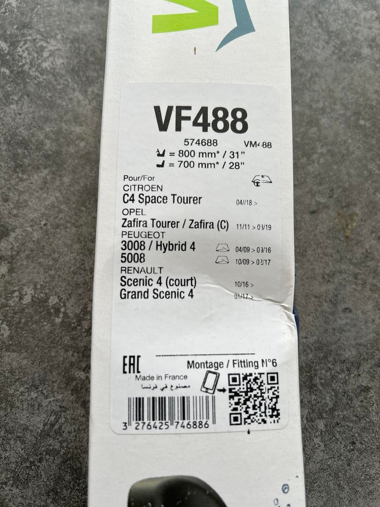 Valeo Silencio VF488 ruitenwissers voor diverse modellen, Ophalen of Verzenden, Nieuw, Citroën