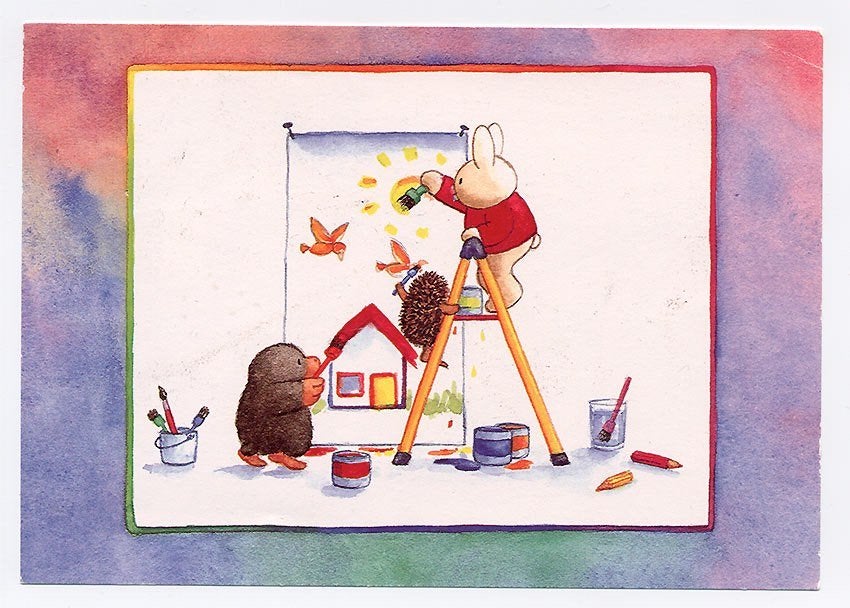 Vera de Backker kinderkaart Prentenboeken Kinderpostzegels, Ophalen of Verzenden, 1980 tot heden, Gelopen, Overige thema's