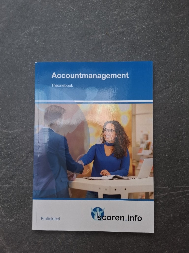 boek Accountmanagement Theorieboek, Scoren.info, Ophalen of Verzenden, Zo goed als nieuw, MBO