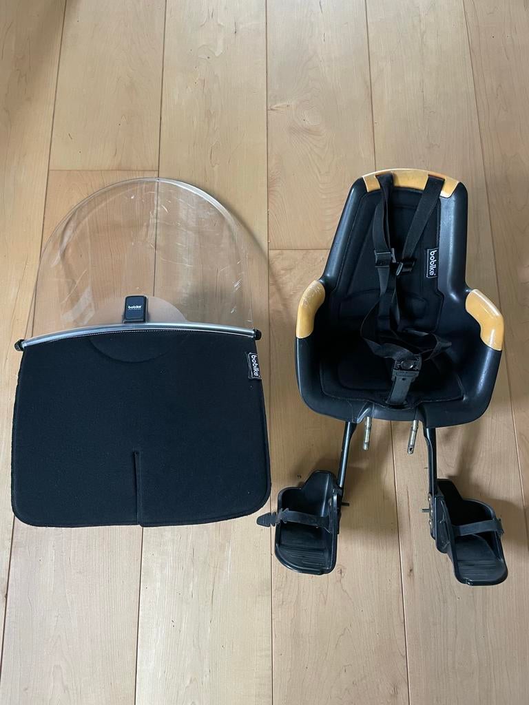Bobike fietsstoeltje met windscherm, Voorzitje, Ophalen, 0 t/m 10 kg, Gebruikt