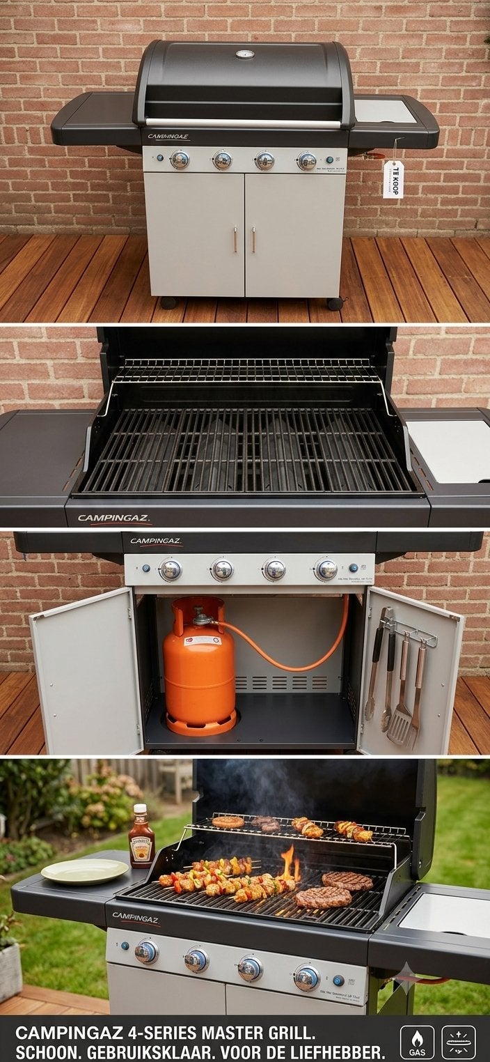 Campingaz 4-Series Master Grill met 2 gasflessen, Ophalen, Gebruikt