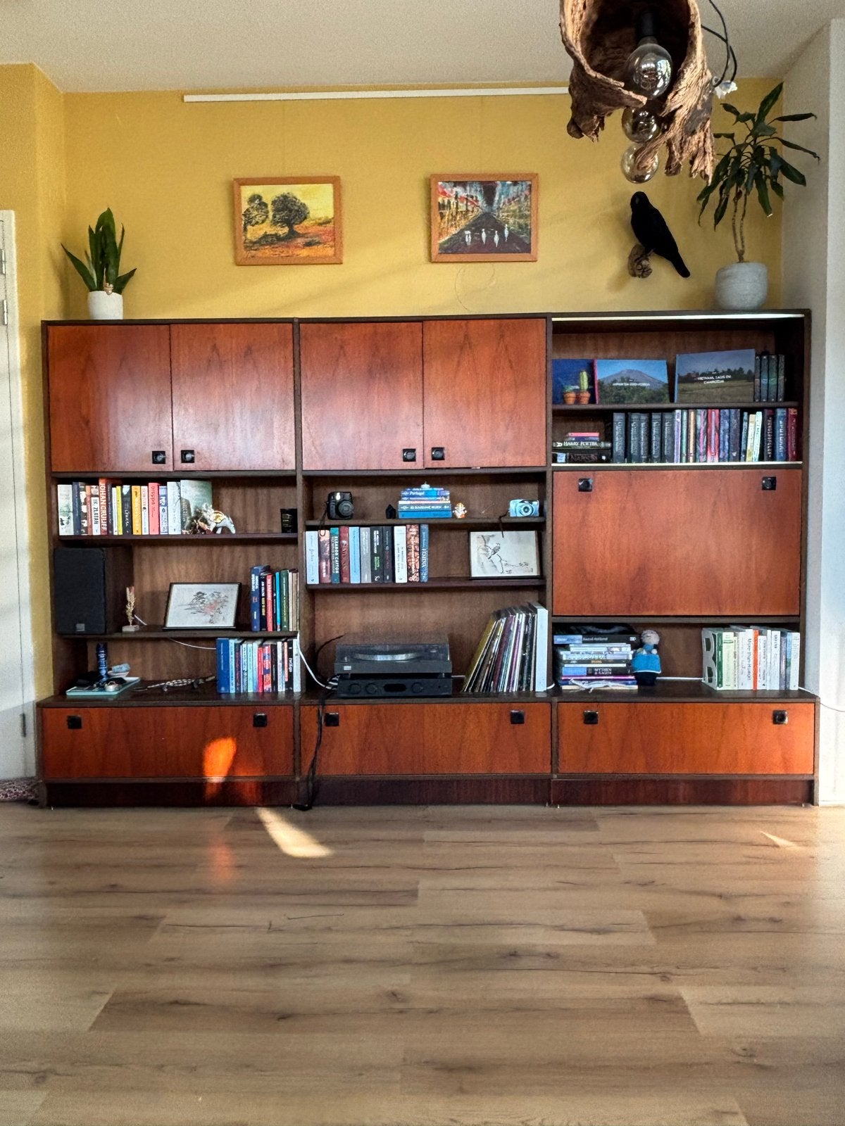 Vintage Teakhouten Boekenkast/Wandmeubel - Jaren '60/'70, Ophalen, Gebruikt, Teakhout, 200 cm of meer