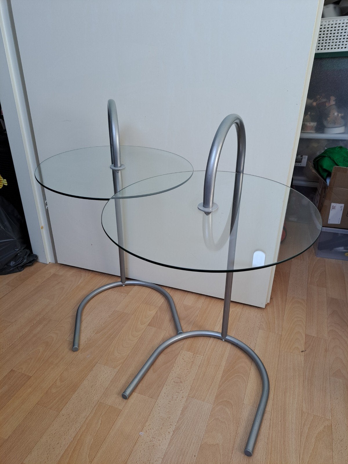 Set van 2 vintage Ikea 'RY' bijzettafels, Vintage, Modern, Retro, Minder dan 55 cm, Gebruikt, Rond