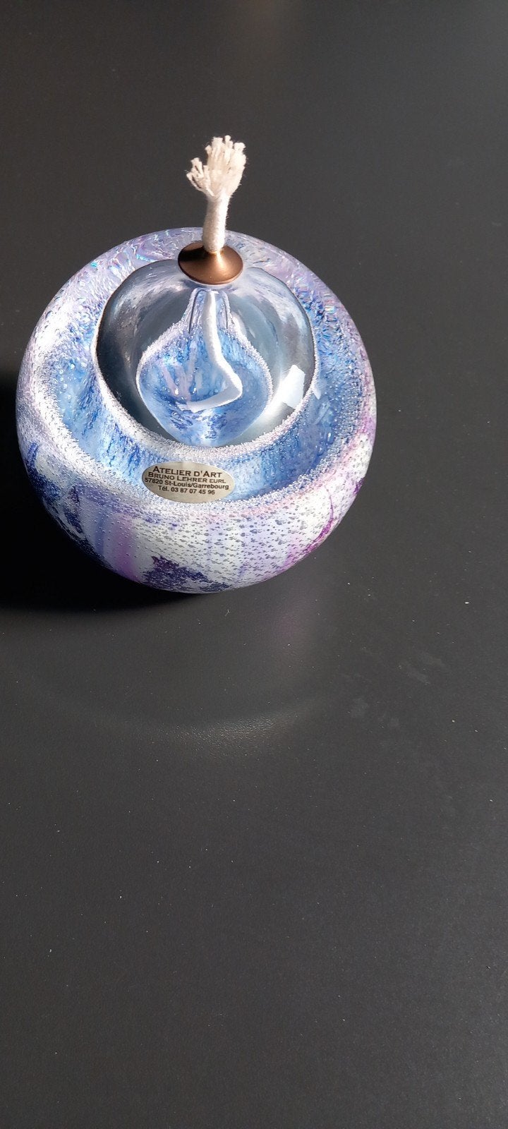 Glazen olielamp van Atelier d'Art Bruno Lehrer EURL, Antiek en Kunst, Ophalen of Verzenden