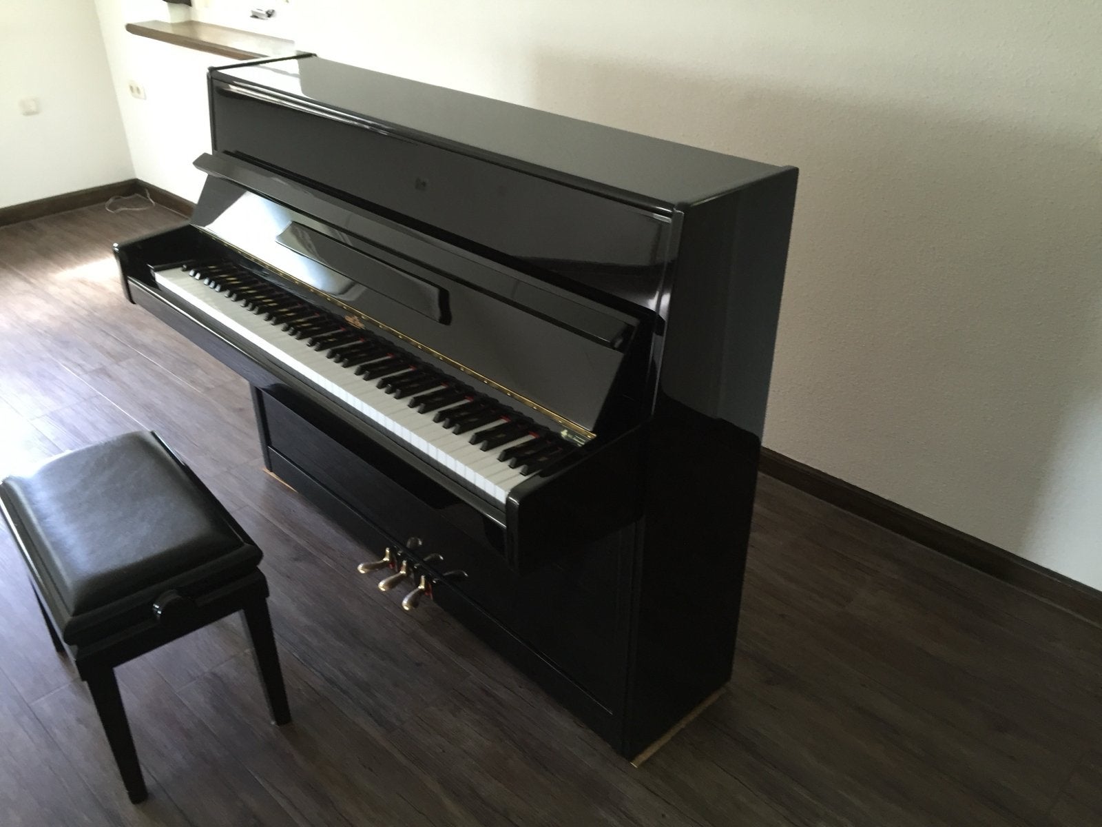 Zwarte piano  Carl Ebel- Hoogglans afwerking, Ophalen, Gebruikt, Zwart, Piano