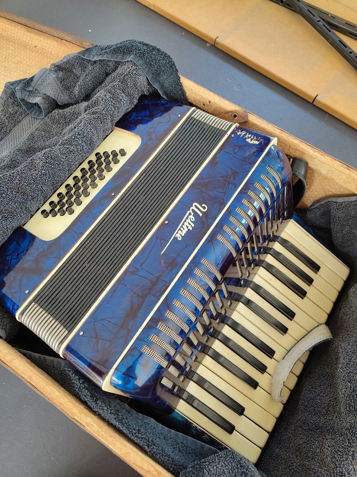 Weltmeister accordeon 32 bas moet worden gestemd, Muziek en Instrumenten, Ophalen, Gebruikt, Toetsaccordeon, Met koffer