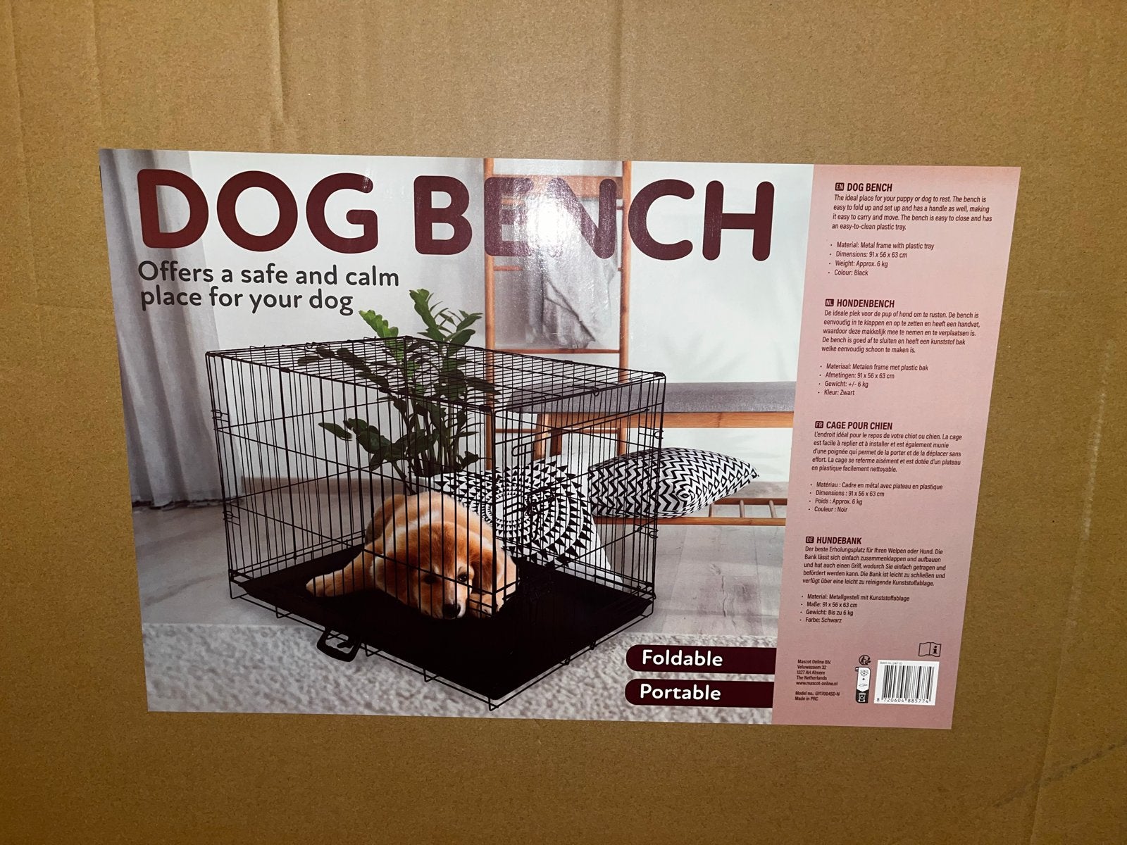 Dog bench, Ophalen, Nieuw