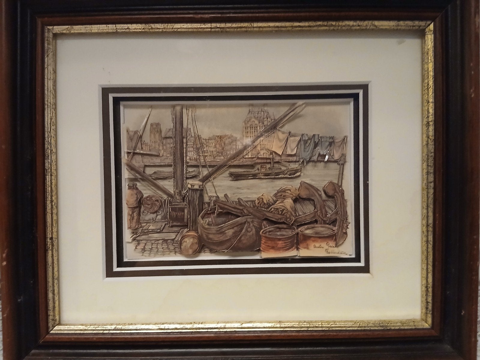 Mooie antieke Anton Pieck 3 d schilderij., Antiek en Kunst, Dagelijks leven, 1950 - 1999, 32 cm, 26 cm