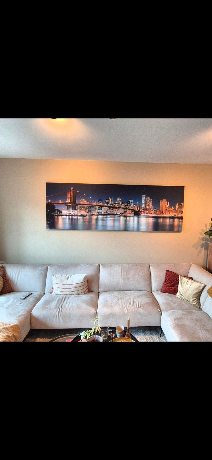 Werk aan de Muur ArtFrame New York Skyline 240x80 cm goud, Huis en Inrichting, Woonaccessoires | Schilderijen, Tekeningen en Foto's