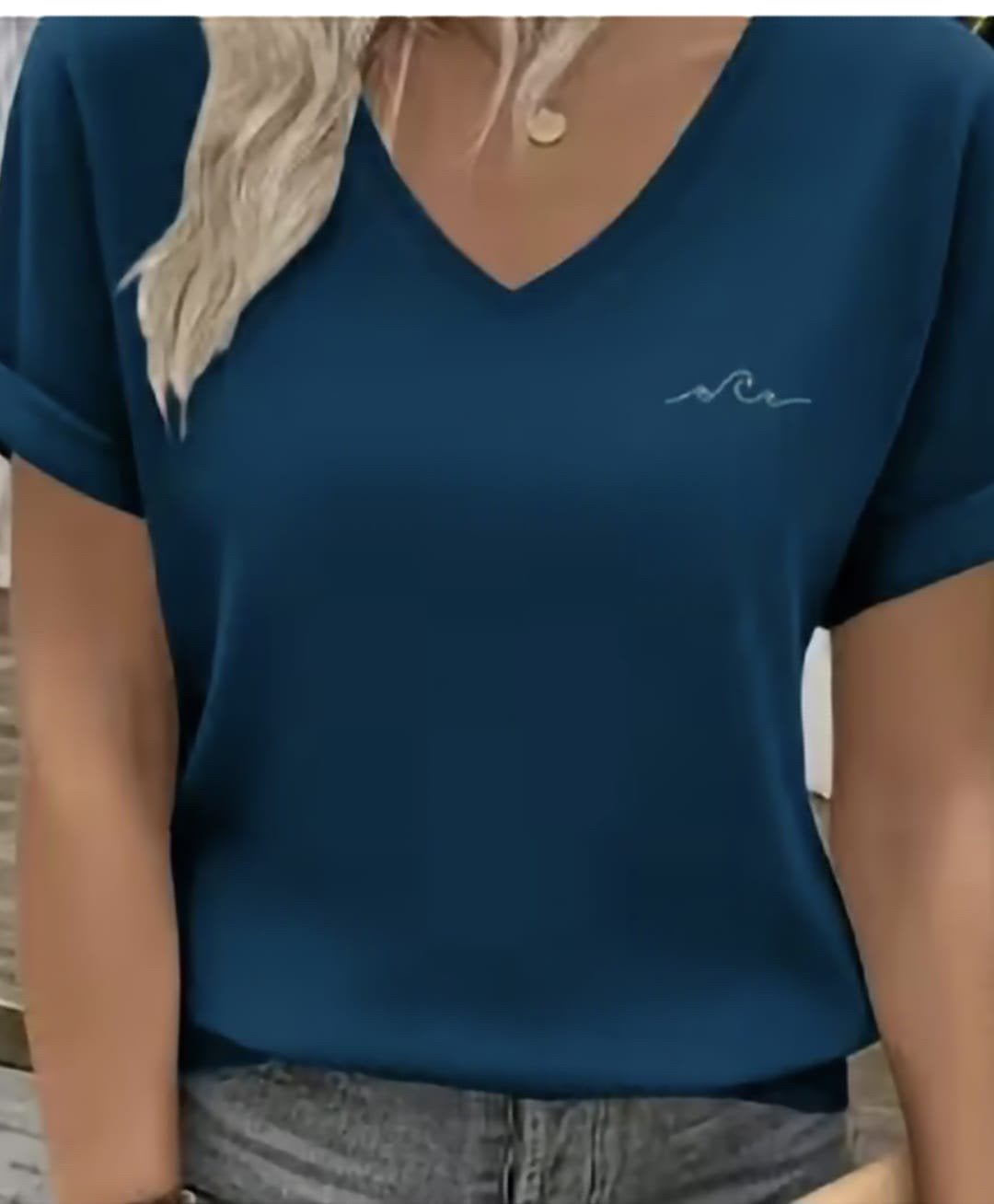 Dames t-shirt V hals maat xxl kleur blauw petrol nieuw, Blauw, Maat 46/48 (XL) of groter, Nieuw, Ophalen of Verzenden