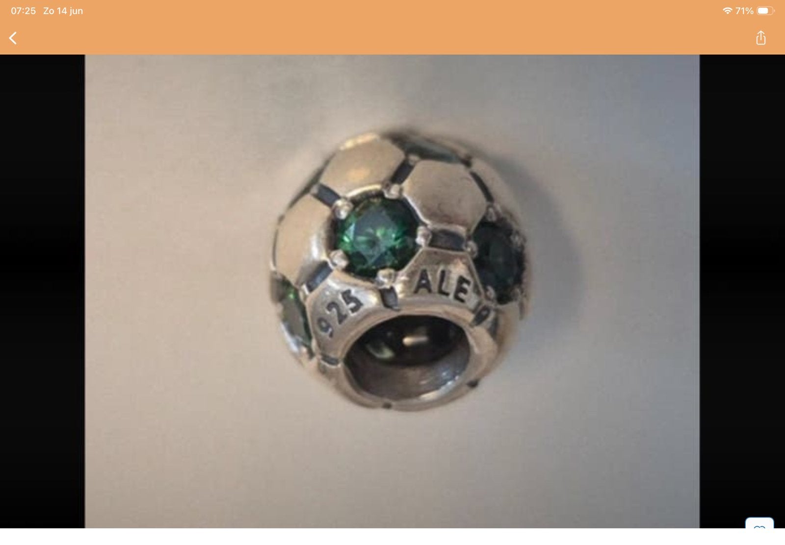 Pandora Bedel Bal met zirkonia, Verzenden, Zo goed als nieuw, Zilver, Pandora
