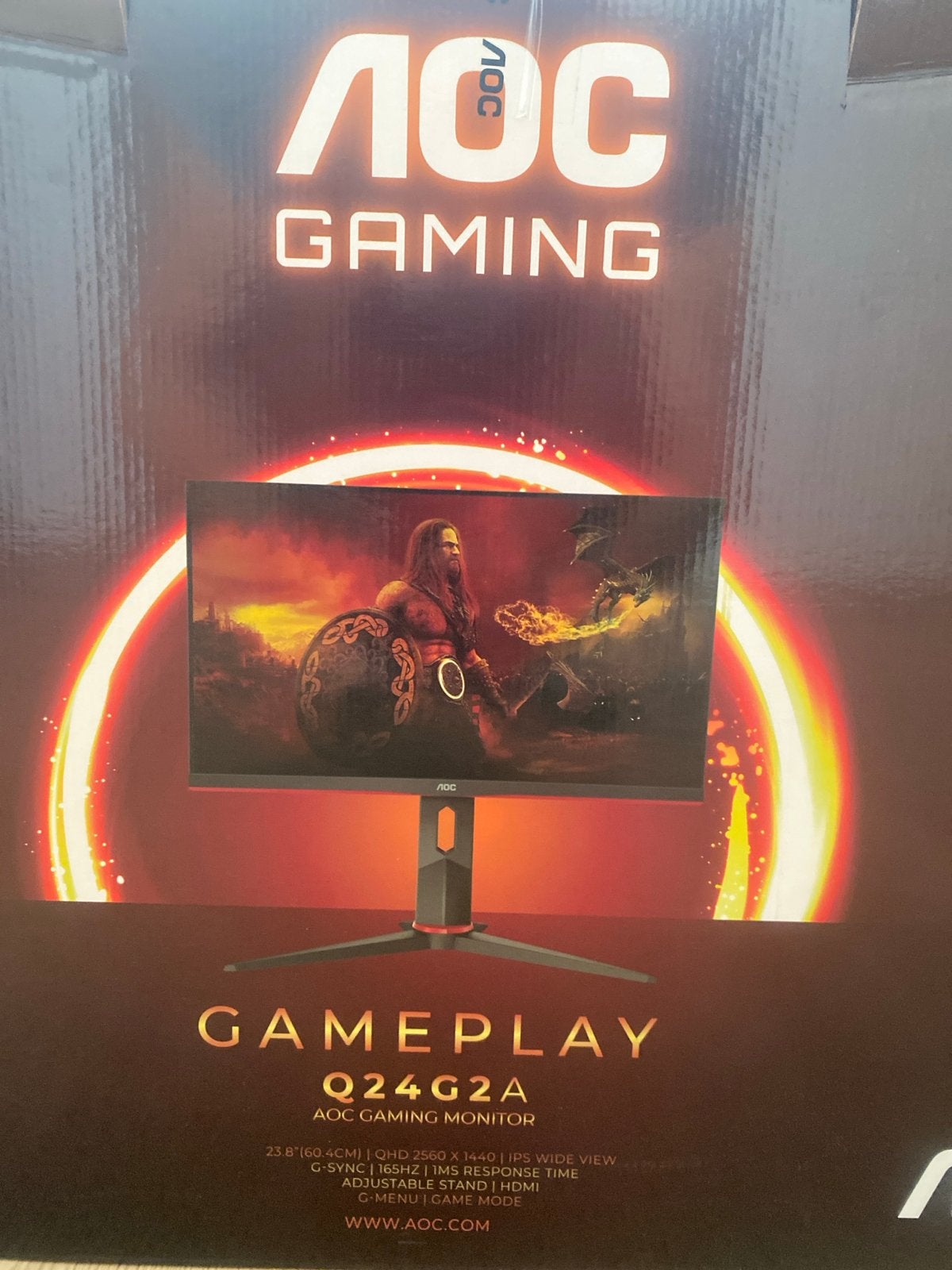 AOC Q24G2A Gaming Monitor - QHD 165Hz 1ms IPS G-SYNC, Computers en Software, Monitoren, Nieuw, 151 t/m 200 Hz, HDMI, Gaming, In hoogte verstelbaar