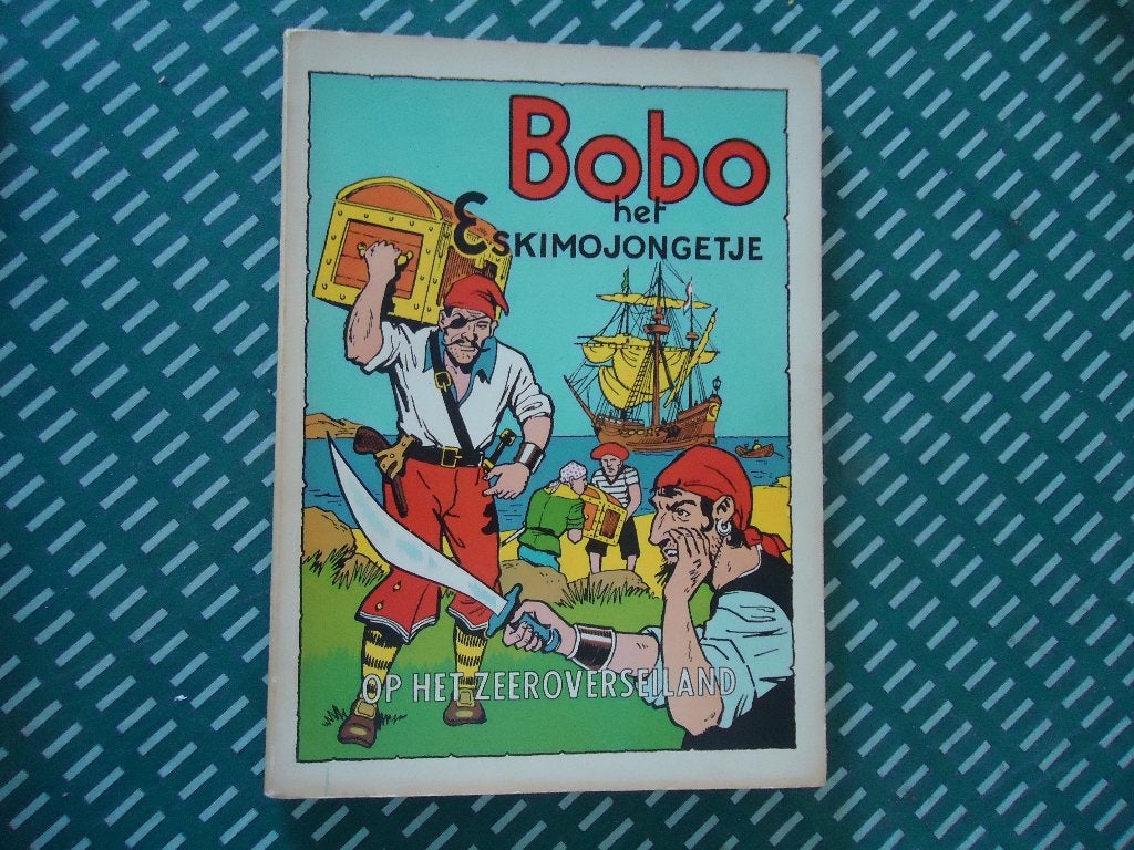 Bobo het Eskimojongetje Op het zeeroverseiland 1958 izgst., Eén stripboek, Zo goed als nieuw, Bernardus Reith en geïllustreerd door Jan  Lutz
