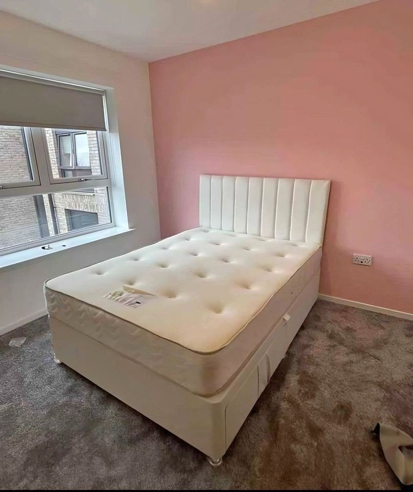 Divan Bed met Comfort Matras 140x200 / 160x200 – Gratis Leve, Overige typen, Ophalen of Verzenden, Grijs, Nieuw