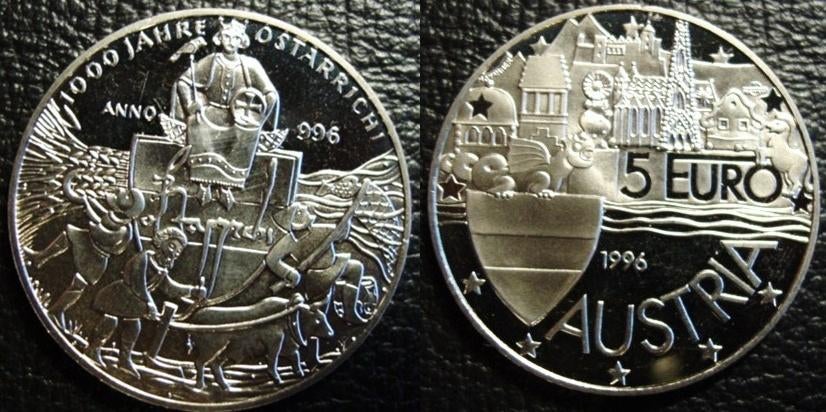 Oostenrijk 5 euro 1996, Postzegels en Munten, Munten | Europa | Euromunten, Verzenden, Oostenrijk, Overige waardes