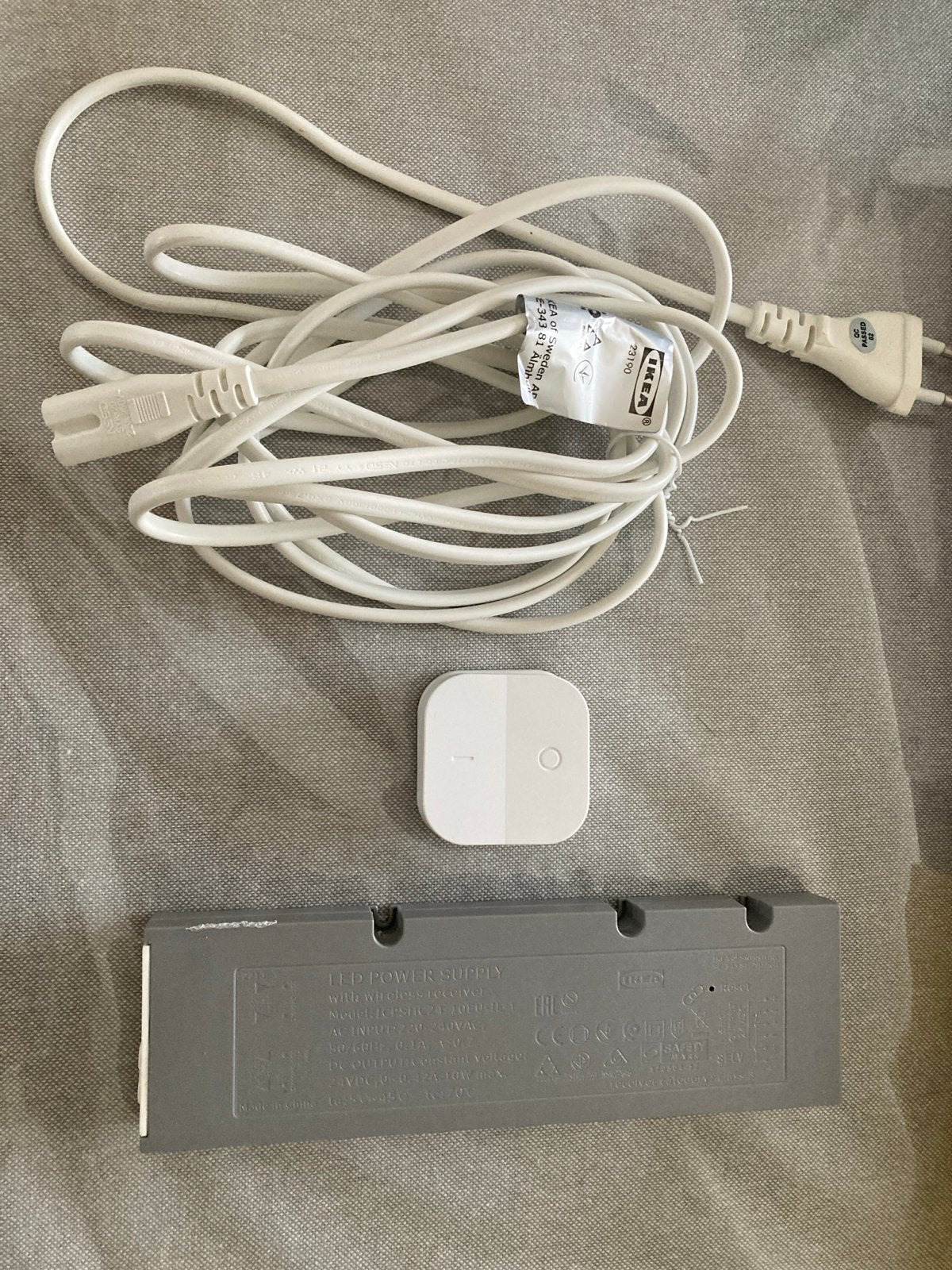IKEA TRÅDFRI set: Aansluitsnoer, LED driver & schakelaar, Met schakelaar, Wit, Gebruikt, Kunststof