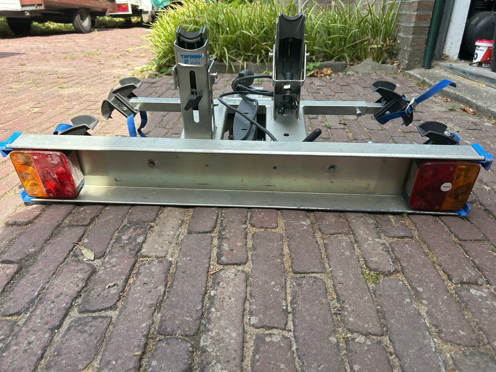 Kantelbare Twinny Load fietsendrager voor 2 fietsen, Ophalen, 2 fietsen, Gebruikt, Trekhaakdrager