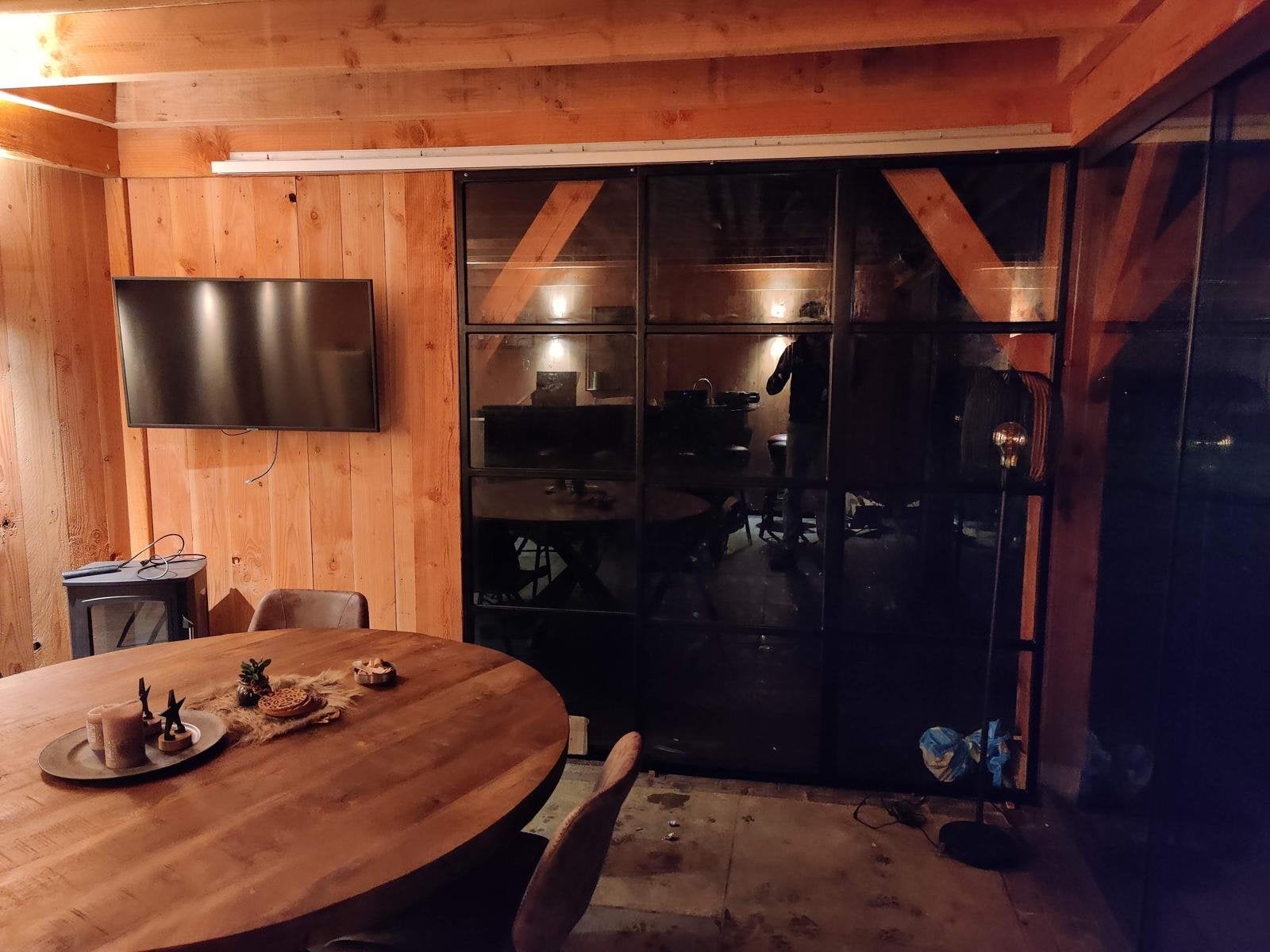 Stalen look deur met glas - 2 panelen, Ophalen, Gebruikt, Binnendeur, Glas